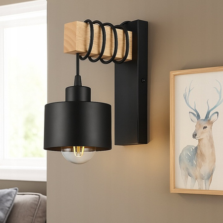 Wandsteckdose E27 Aufbaulampe Schwarz Elza Masterled