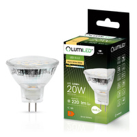 LED Lampen MR11, Glühbirne 12V 2.5W = 20W 220lm 120° 3000K warm LUMILED