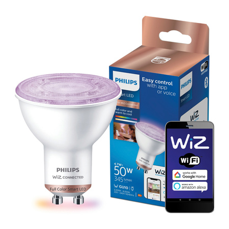 LED-Lampe GU10 4.7W = 50W 2200-6500K + RGB SMART WiFi Philips WiZ