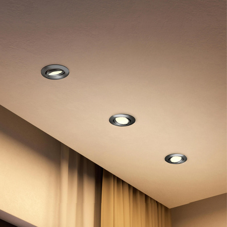 LED GU10 Einbauleuchte Aluminium kreisförmig Schwarz Peridot Philips