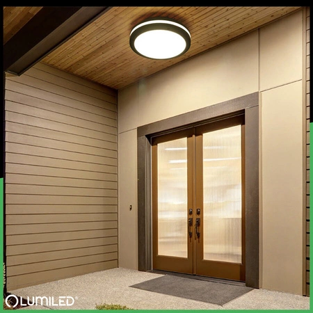 Wandleuchte Außen 2x E27, Garten-Wandleuchte rund LARIS LUMILED