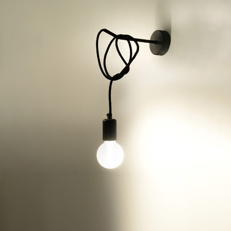 LED EDISON E27 Wandleuchte Schwarz SOLLUX