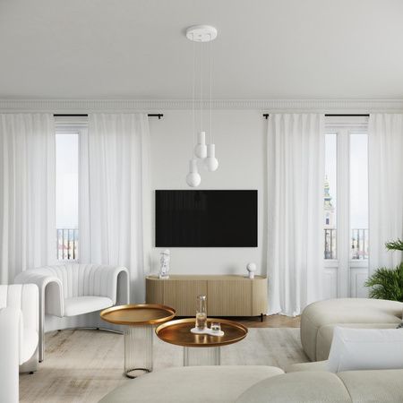 Hängelampe 3x G9 Rund Weiß Modern Matt Halo Sollux