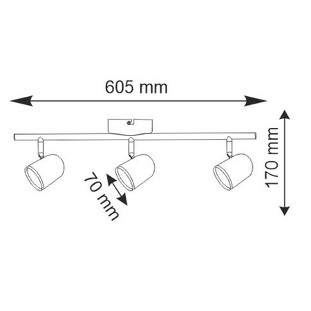 Decken-/Wandleuchte verstellbar 12,6W LED RAWI 3 weiß 3000K GOLDLUX (Polux)