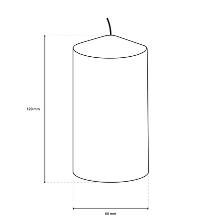 Kerze: Traditionelle zylindrische Kerze, 12 cm, weiß