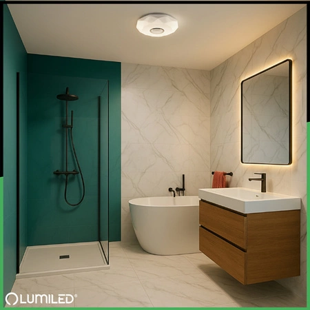 LED-Deckensegel WESTA 72W CCT Weiß Rund 50cm + PILOT LUMILED