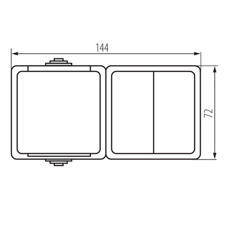 Kronleuchter Schalter Steckdose Schutz 10A Erdung IP54 Rechteckig Grau TEKNO Kanlux