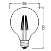 LED-Glühbirne G95 Sphere E27 11W = 100W 1521lm 2700K Warm CRI90 300° Filament Dimmbar SUPERSTAR PLUS CLASSIC Osram