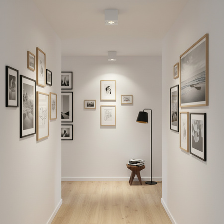 Halogen-Aufbauleuchte GU10, Aufbauspot 84mm beweglich Quadrat Tube Weiß AMAT-M LUMILED