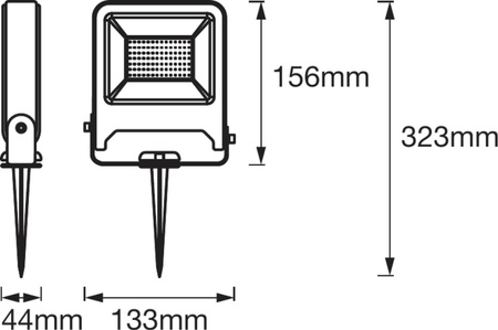 LED-Flutlicht 20W 1700lm 3000K Warm IP65 Grau LEDVANCE GARDEN Flood Endura Drivable