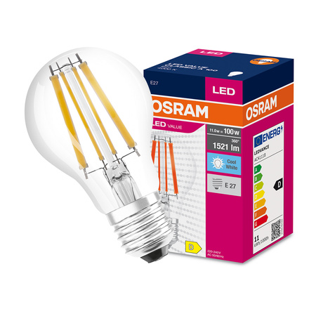 E27 A60 LED Lampen 10 W = 100 W, 1521 lm, 4000 K, neutral, 360°, OSRAM-Filament