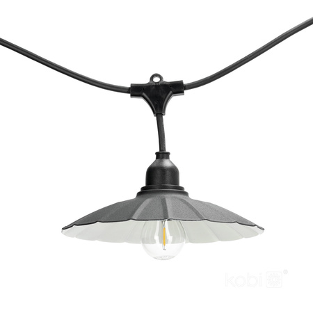 Lampenschirm für Girlande Set CRETE LS M1 Schwarz Metall 5 Stück Kobi