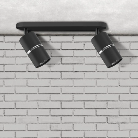 Wand- und Deckenstrahler 2x GU10 BlackSilver BAMBOO Sanico Goldlux