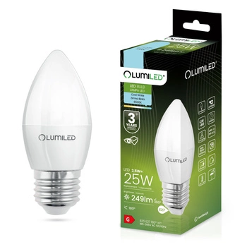 LED Lampen E27, Glühbirne B35 2.5W = 25W 249lm 180° 6500K kalt LUMILED