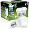 6x LED Lampen E27, Glühbirne P40 2.5W = 25W 249lm 6500K kalt LUMILED