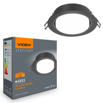 Unterputzmontage GX53 LED Schwarz Videx