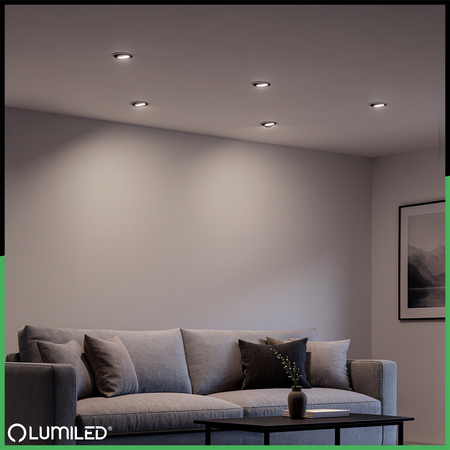 Bündig montierte Halogen-Deckenleuchte Kreisförmig Beweglich GU10 MR16 Schwarz TRIAM LUMILED