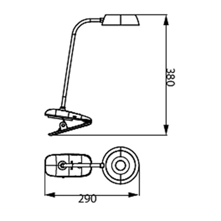 DONUTCLIP LED-Tisch-/Schreibtischlampe 3W 4000K dimmbar USB Weiß mit PHILIPS-Klemme