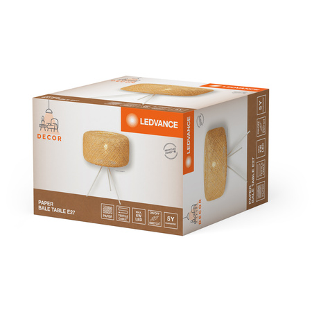 Tischlampe Schreibtisch Leuchte Stehend Dekorativ E27 Beige USB-C Dekor Ledvance