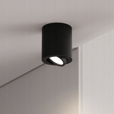 Aufputz Halogen Tuba Reflektor Spot GU10 Rund Beweglich Schwarz Masterled