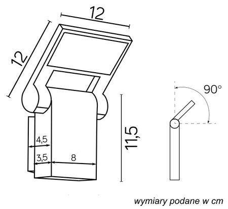 Garten-Außenfassadenleuchte WANDLEUCHTE LED Neo 11701 DG 10W 600lm 3000K Warm Su-Ma