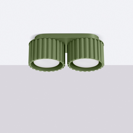 Anbauleuchte 2x GX53 Aluminium Grün Olive Aura Deep Space SL.1798 Sollux