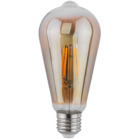 LED Lampen E27, Glühbirne ST64 6W = 50W 420lm 360° 2200K warm Smokey Glühfaden LUMILED