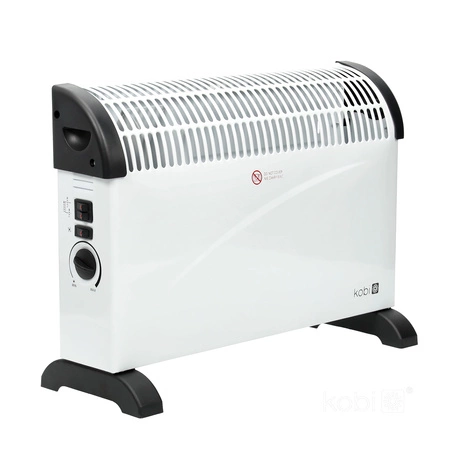 Einstellbare elektrische Konvektorheizung 2000W TURBO Weiß und Schwarz Kobi