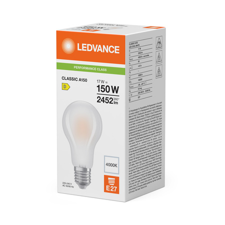 LED Lampen A70 E27 17W = 150W 2452lm 4000K Neutralweiß FILAMENT LEDVANCE