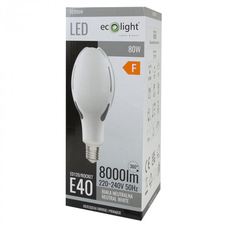 LED-Lampe E40 80W 8000lm 4000K Neutral Rocket Ecolight
