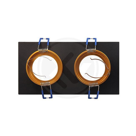 Spot Halogen Flush Mount 2x GU10 Rechteckig Schwarz Weiß Gold Matt Gold Masterled