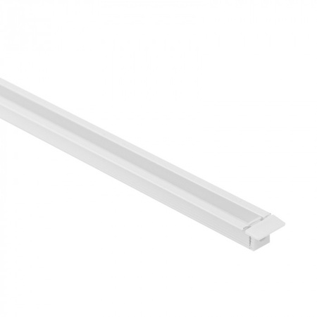 LED-Einbauprofil aus Aluminium Weiß 1m mit Milchglasschirm für LED-Streifen + Kappen Ecolight PW Serie