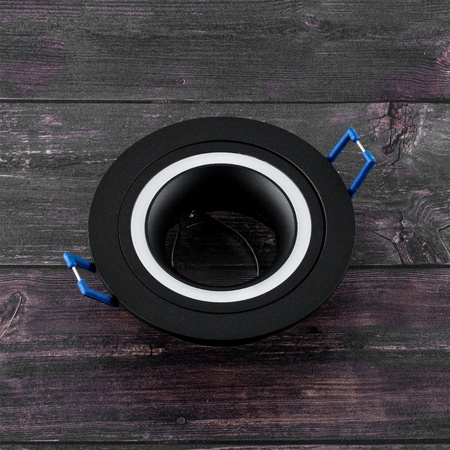 Glas-Einbaustrahler GU10, Einbauspot HALOGEN Runde Fest Schwarz TRIBUS LUMILED