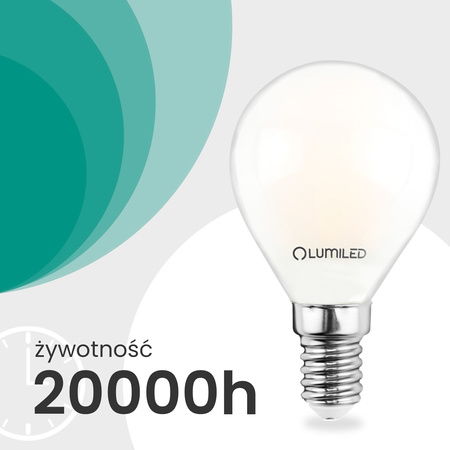 6x LED-Lampe E14 Kugel P45 2,2W 470lm = 40W 2700K warmweiß 360° Filament Energieklasse A LUMILED