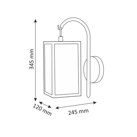 Gartenwandleuchte Down Elevation Lamp Malmo E27 IP44 Graphit - GOLDLUX (Polux)