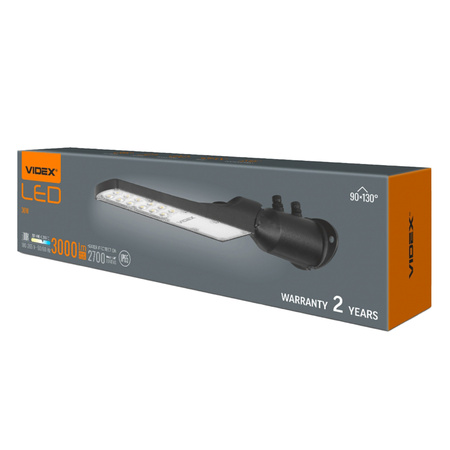 LED-Straßenlampe für den Außenbereich 30W 3000lm 5000K Neutral IP65 IK07 Schwarz Videx