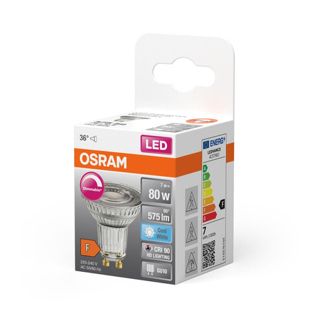 GU10 LED Leuchtmittel 8,3W = 80W 575lm 4000K Neutral 36° CRI90 OSRAM SUPERSTAR Dimmbar