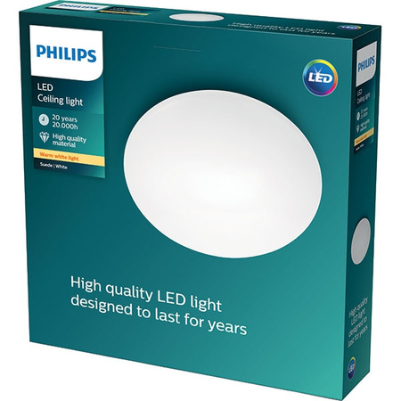 Plafond LED-Anbauleuchte SUEDE 24W 2700K 38cm Weiß Rund PHILIPS Deckenleuchte