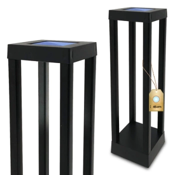 Solar Garten Lampe LED Stehend Dekorativ Mast Würfel IP44 6500K Kalt