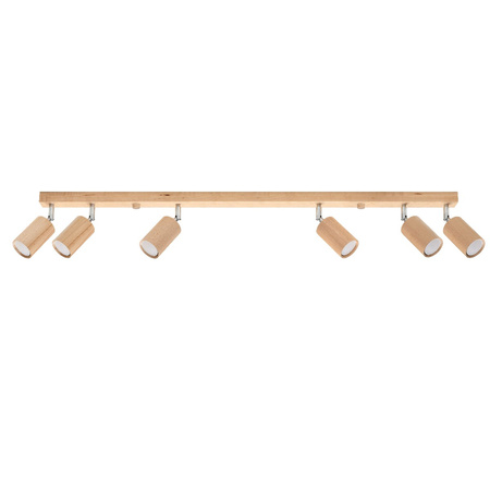 Deckenleuchte BERG 6xGU10 Reflektor Halogenleuchte Beweglich 120cm Naturholz SOLLUX