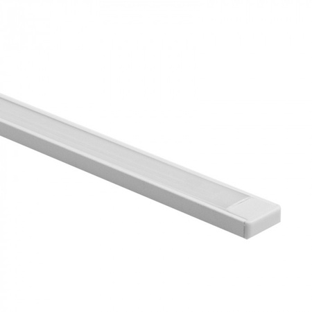Aluminium LED-Oberflächenprofil Weiß 1m mit mattiertem Diffusor für LED-Streifen + Endkappen Ecolight N-Serie