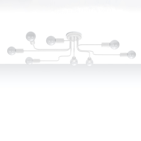 Deckenleuchte HECTOR 8xE27 Kronleuchter Weiß Industrial SOLLUX