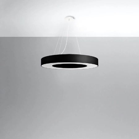 SATURNO SLIM LED-Pendelleuchte 6xE27 Kronleuchter 70cm Schwarz SOLLUX