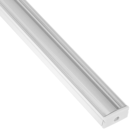 Aluminium LED-Profil KM36 mit Klarglasabdeckung und Endkappen, 2m Silber LUMILED