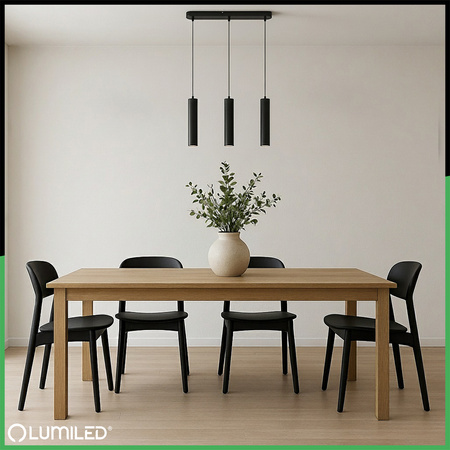 Hängelampe 29cm Reflektor 3x GU10 LED SOPLO Schwarz LUMILED