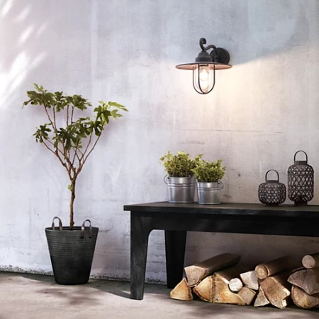 Gartenleuchte LED Wandleuchte PASTURE myGarden E27 IP44 Downward Lantern Schwarz PHILIPS