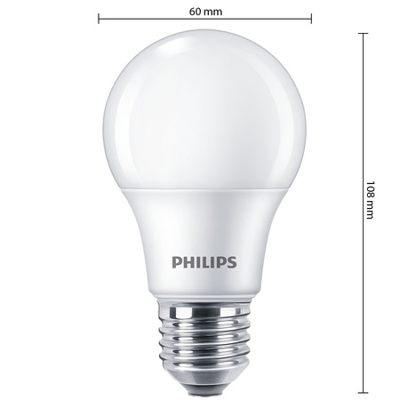 Set mit 6x LED-Lampe E27 A60 8W = 60W 806lm 2700K Warm 150° PHILIPS