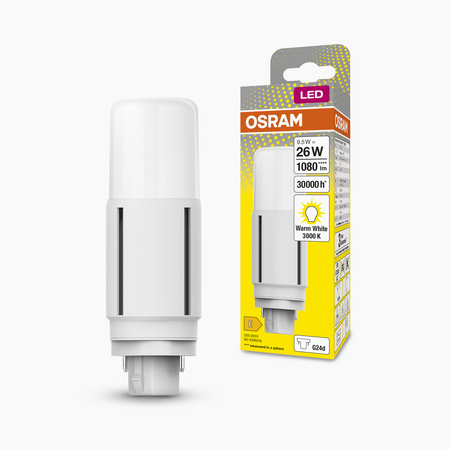 Einseitige LED-Leuchtstofflampe G24d 9,5W = 26W 1080lm 3000K Warm 300° DULUX LED D VT EM &amp; AC Osram