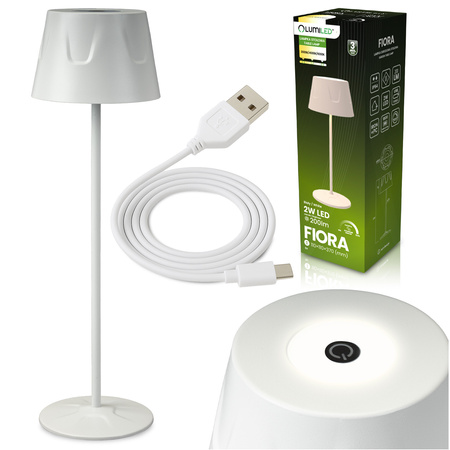 FIORA LUMILED LED Garten Stehend Dekorativ Tisch Nachtlicht USB Dimmbar Touch Weiß