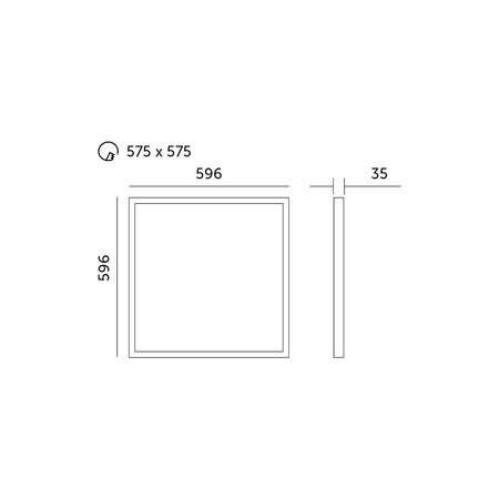 LED-Anbaupaneel 32W 4800lm 4000K 120° Neutral Coffer White 60x60cm Orio Kobi